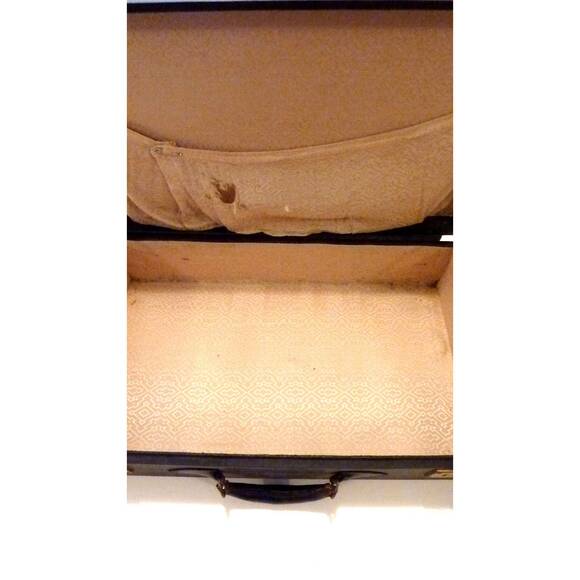 Vintage Hard Case Suitcase Luggage Train Travel Western Americana Decor - Picture 4 of 9